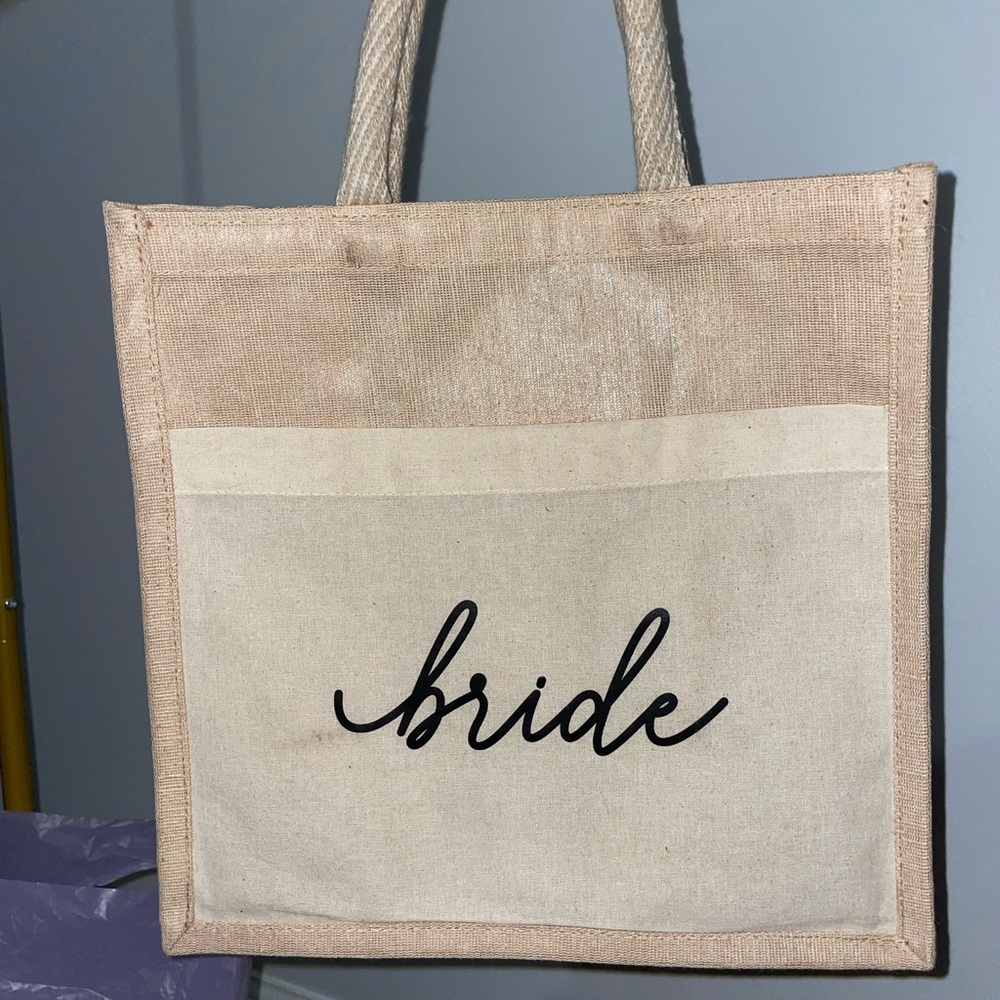 Bride Tan and Cream Tote Bag